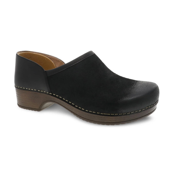 Dansko Brenna Burnished Suede Clog Black Size 11.5/12 US 42 EU NIB Casual Nurses - Picture 1 of 14